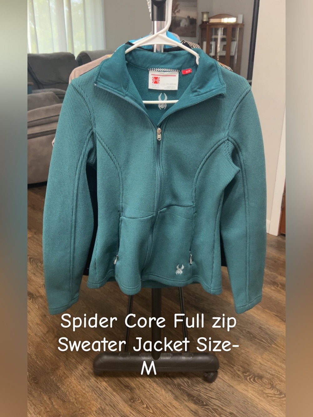 Spyder Women's Teal Full-Zip Knit Jacket